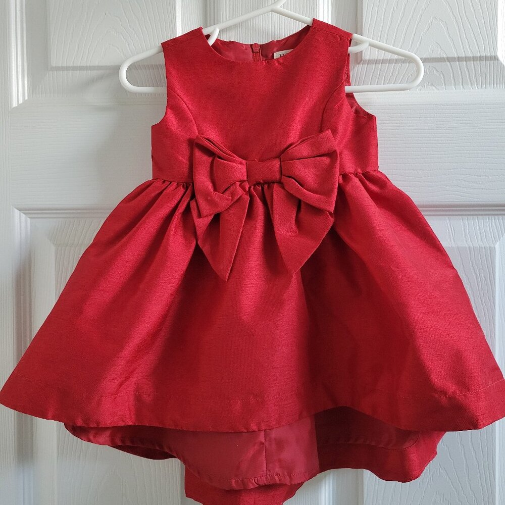 Hope & Henry Red Holiday Dress 3-6 months